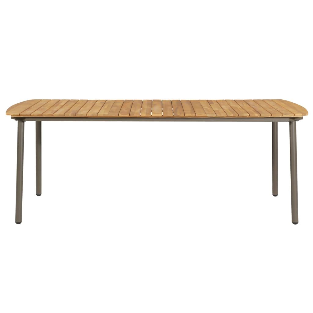 Patio Table 78.7"x39.4"x28.3" Solid Acacia Wood and Steel at Set Shop and Smile