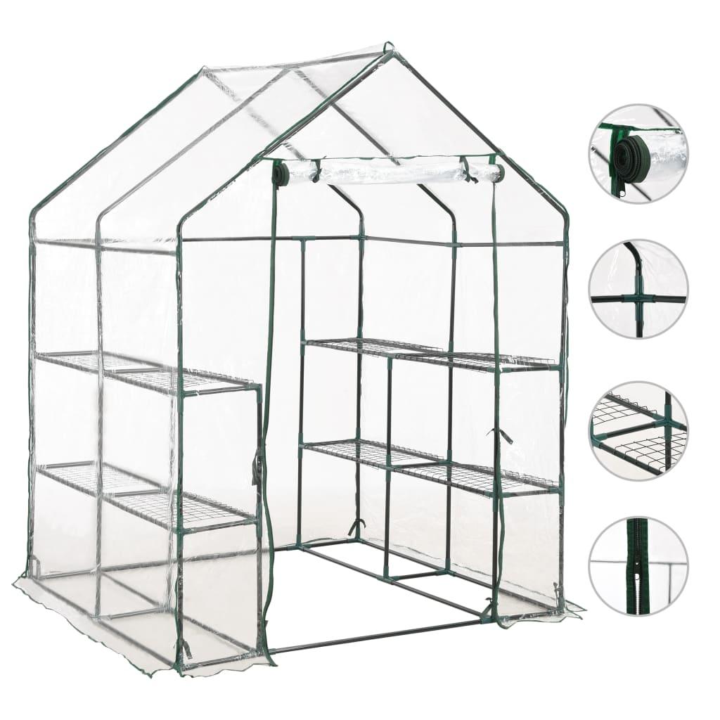 Greenhouse with 8 Shelves 4.7'x4.7'x6.4' at Set Shop and Smile