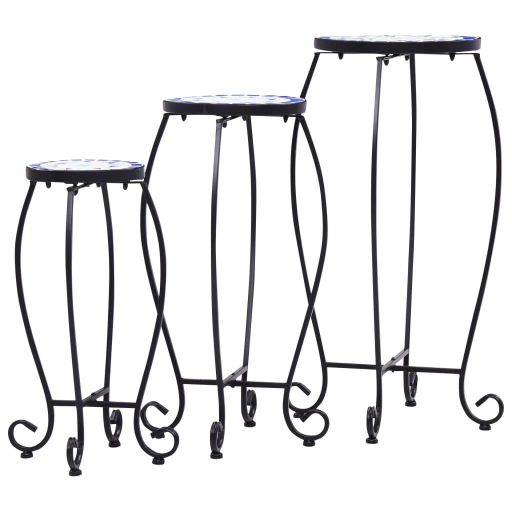 Mosaic Tables 3 pcs Blue and White Ceramic at Set Shop and Smile