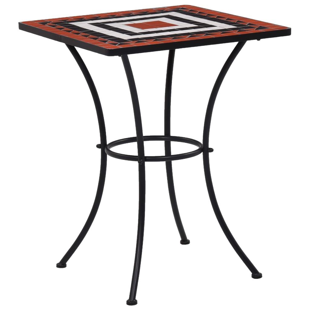 Mosaic Bistro Table Terracotta and White 23.6" Ceramic at Set Shop and Smile