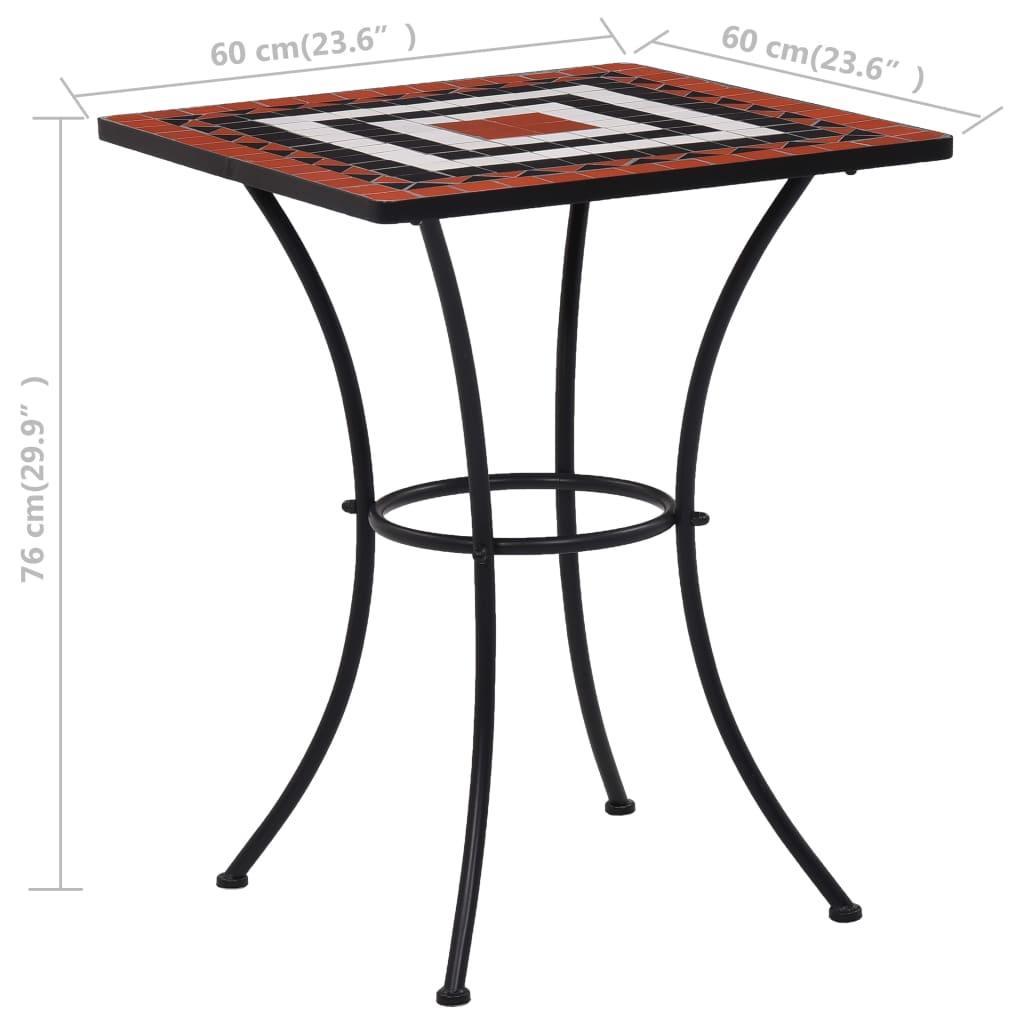 Mosaic Bistro Table Terracotta and White 23.6" Ceramic at Set Shop and Smile