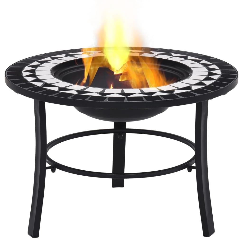 Mosaic Fire Pit Black and White 26.8" Ceramic at Set Shop and Smile