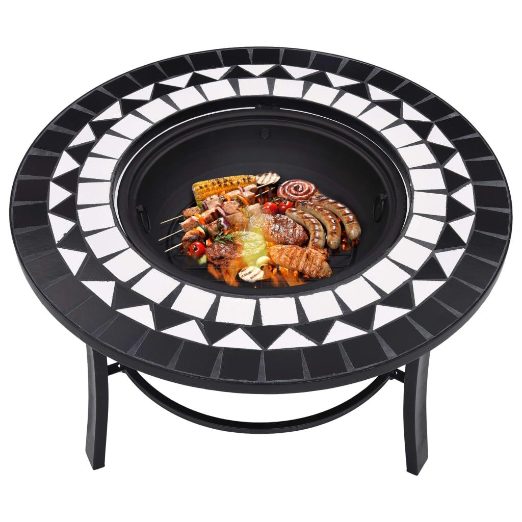 Mosaic Fire Pit Black and White 26.8" Ceramic at Set Shop and Smile