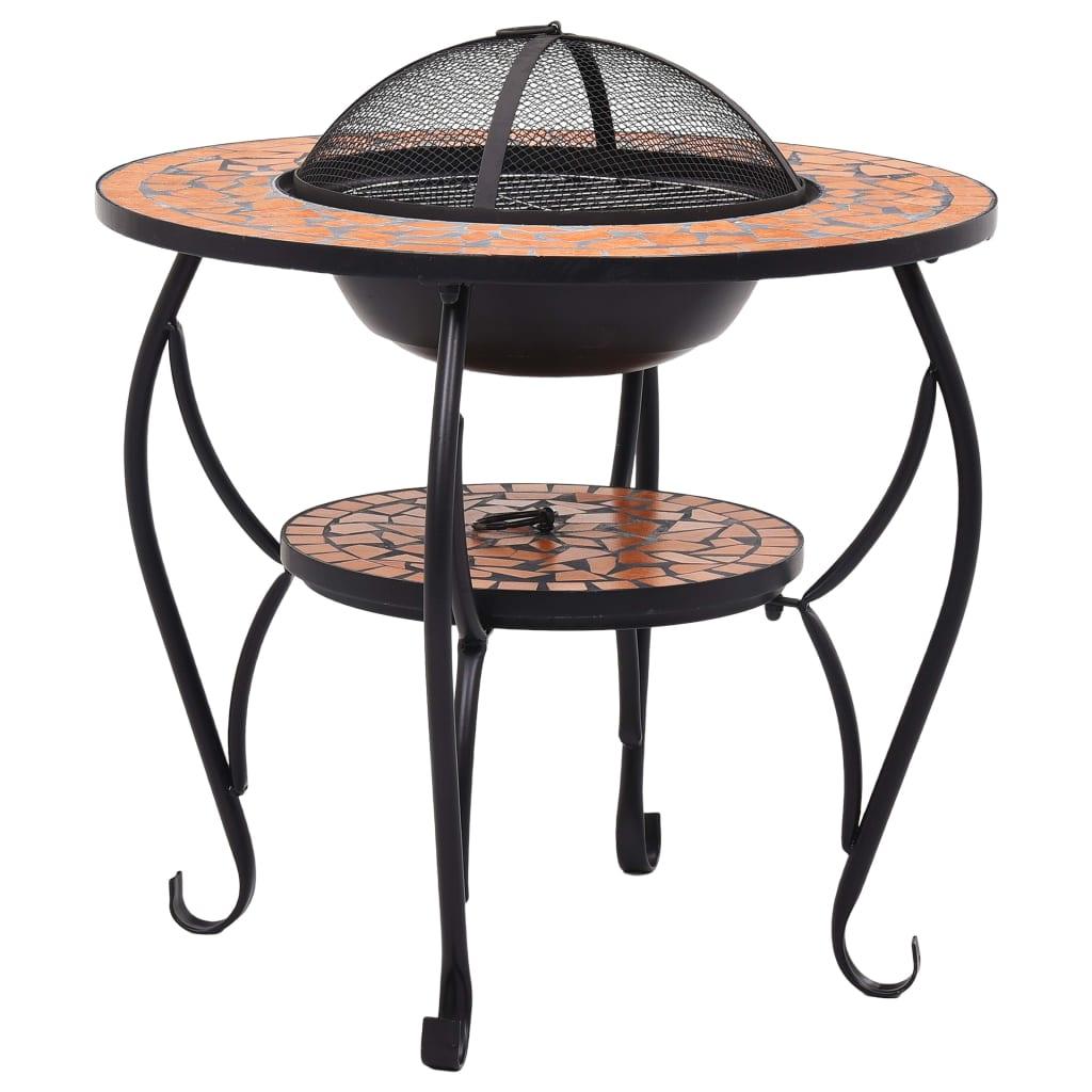 Mosaic Fire Pit Table Terracotta 26.8" Ceramic at Set Shop and Smile