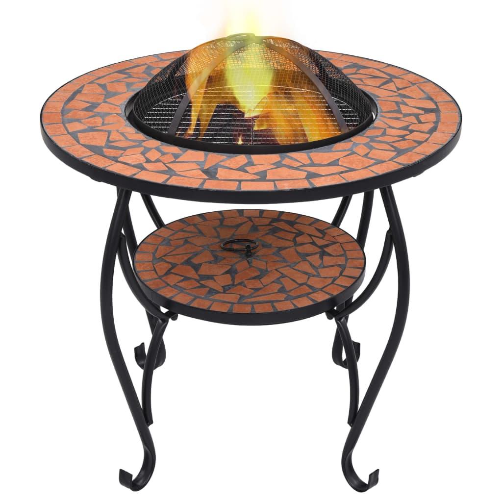 Mosaic Fire Pit Table Terracotta 26.8" Ceramic at Set Shop and Smile