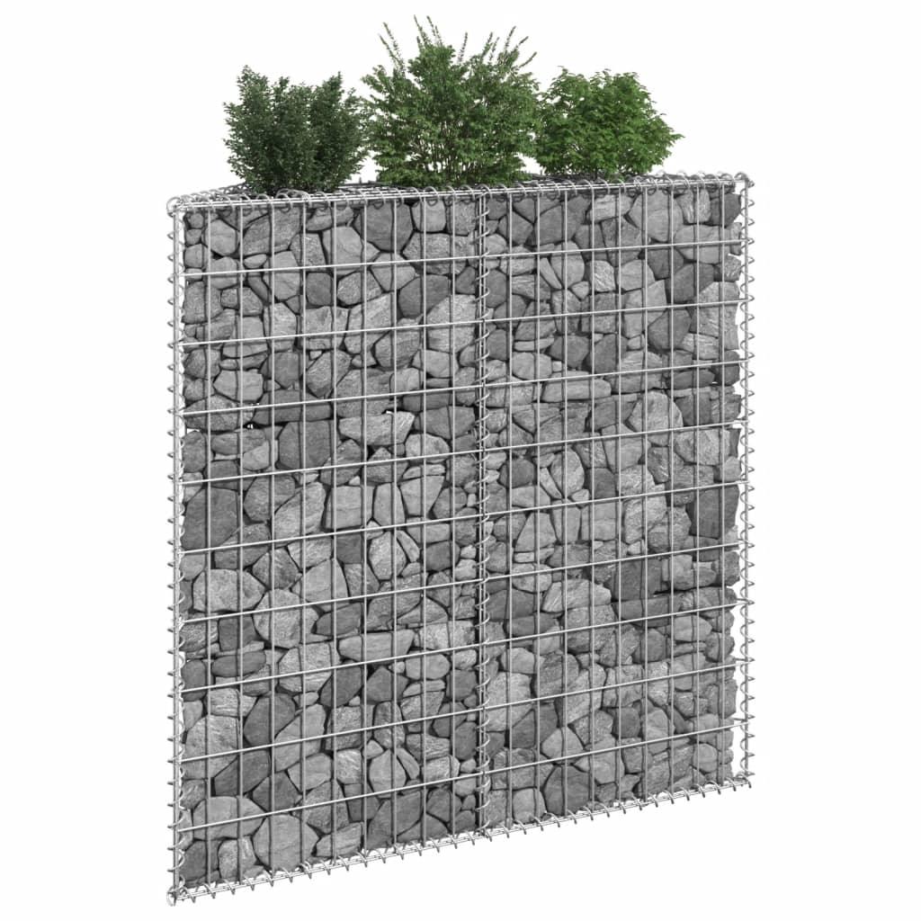 Trapezium Gabion Raised Bed Galvanized Steel 39.4"x7.9"x39.4" at Set Shop and Smile