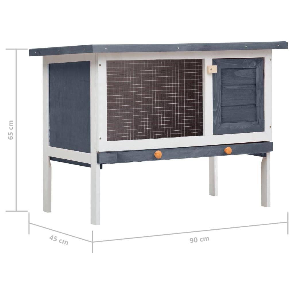 Outdoor Rabbit Hutch 1 Layer Gray Wood at Set Shop and Smile