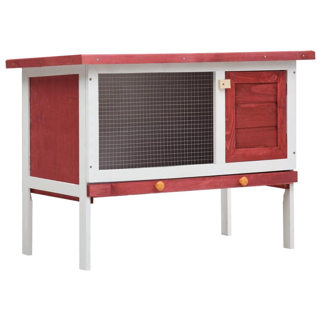 Outdoor Rabbit Hutch 1 Layer Red Wood at Set Shop and Smile