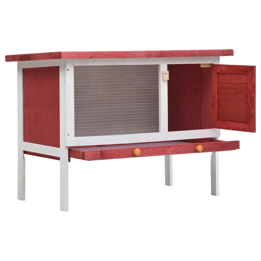 Outdoor Rabbit Hutch 1 Layer Red Wood at Set Shop and Smile