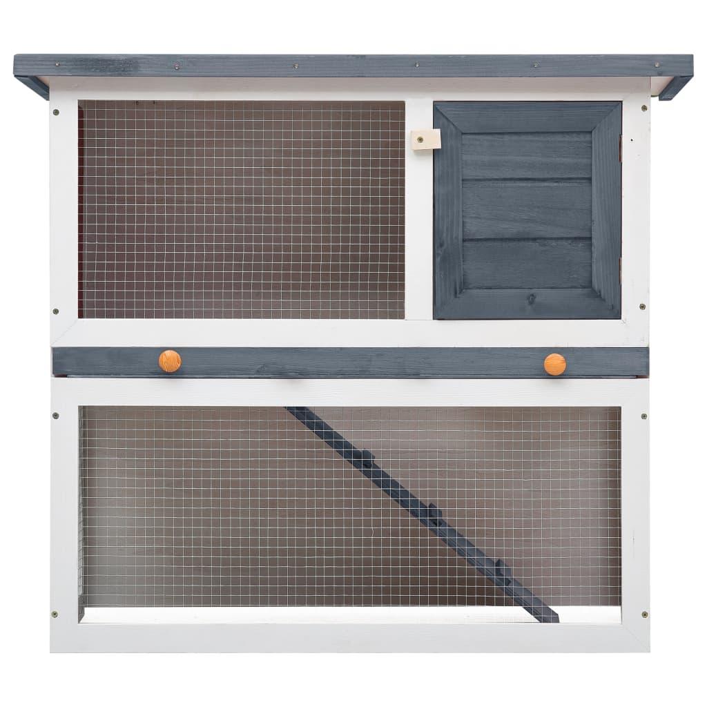Outdoor Rabbit Hutch 1 Door Gray Wood at Set Shop and Smile
