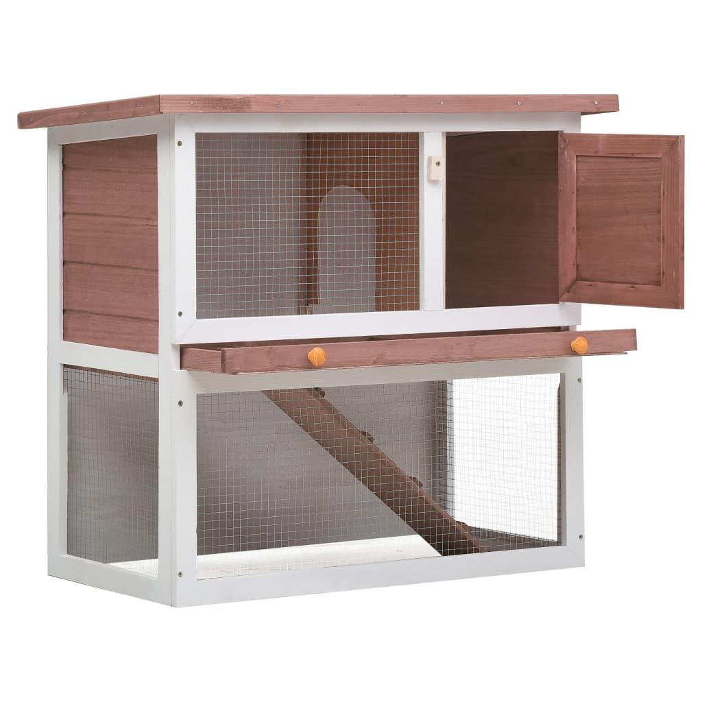 Outdoor Rabbit Hutch 1 Door Brown Wood at Set Shop and Smile