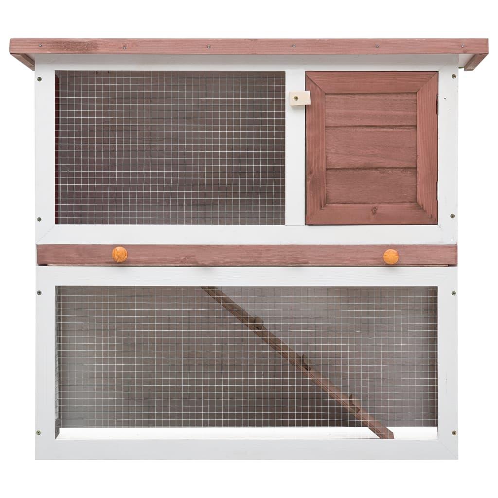 Outdoor Rabbit Hutch 1 Door Brown Wood at Set Shop and Smile