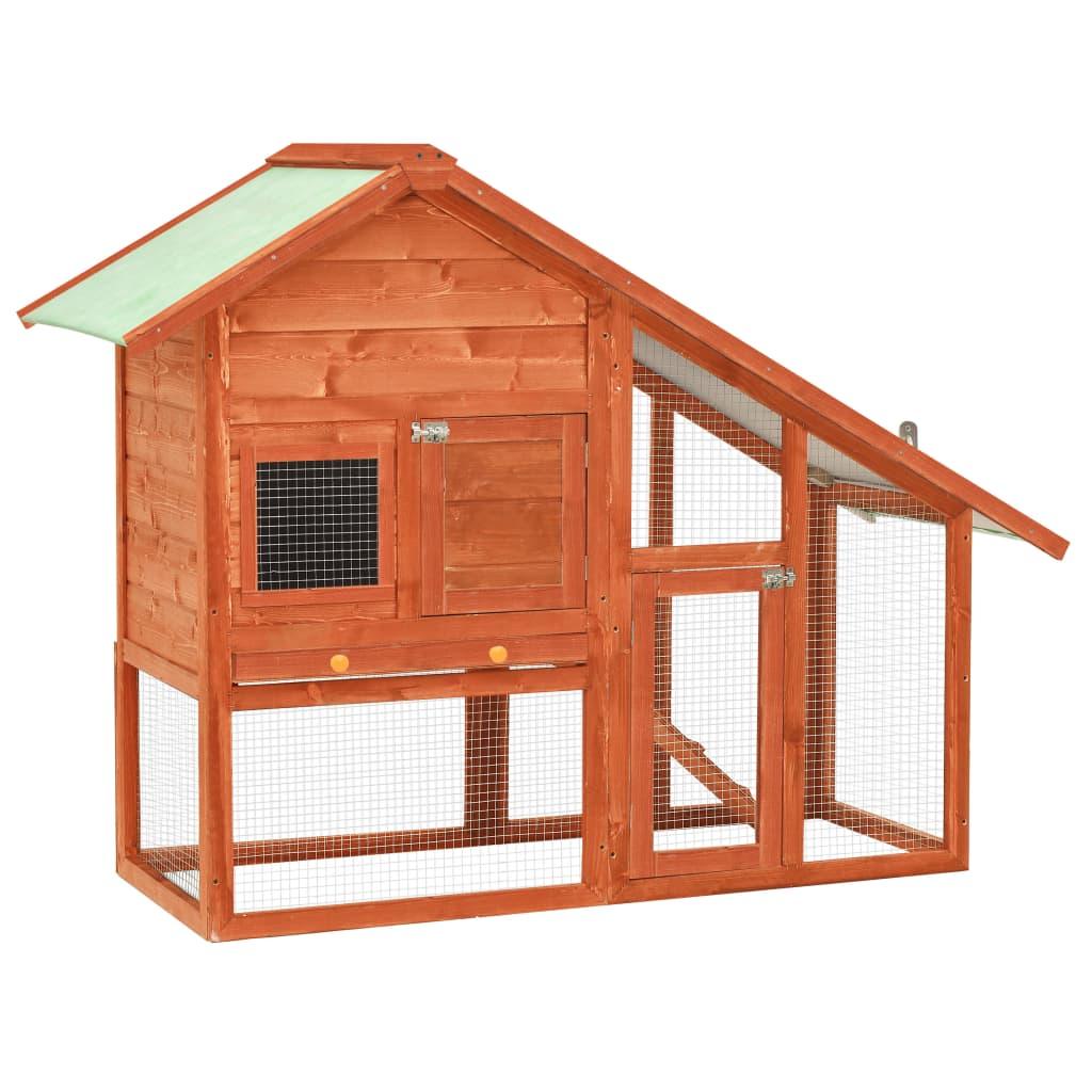 Rabbit Hutch 55.1"x24.8"x47.2" Solid Firwood at Set Shop and Smile