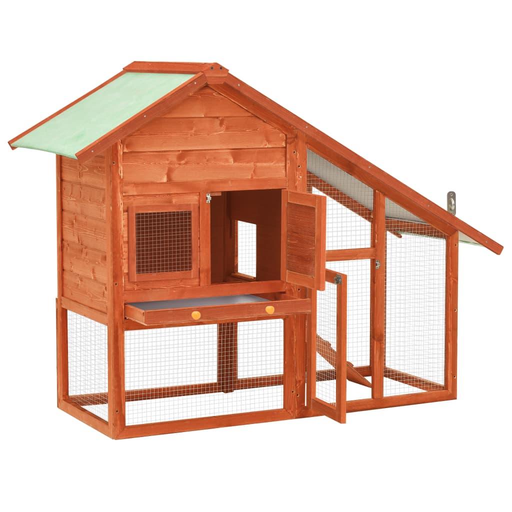 Rabbit Hutch 55.1"x24.8"x47.2" Solid Firwood at Set Shop and Smile