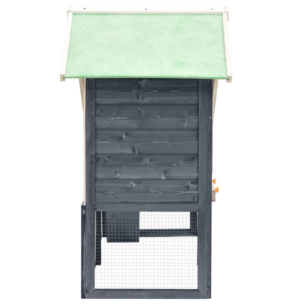 Rabbit Hutch Gray and White 55.1"x24.8"x47.2" Solid Firwood at Set Shop and Smile
