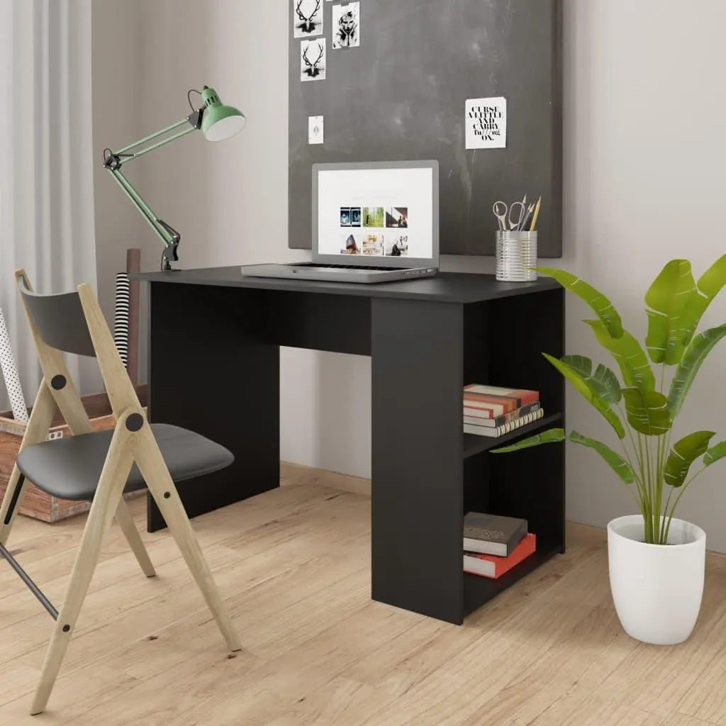 Desk Black 43.3"x23.6"x28.7" Engineered Wood at Set Shop and Smile