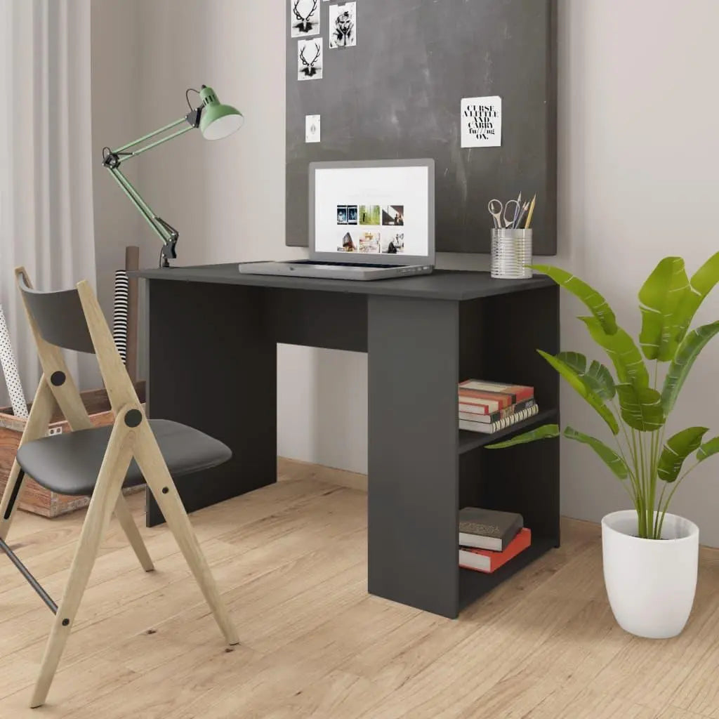 Desk Gray 43.3"x23.6"x28.7" Engineered Wood at Set Shop and Smile