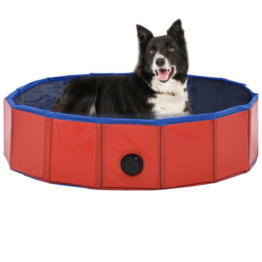 Foldable Dog Swimming Pool Red 31.5"x7.9" PVC at Set Shop and Smile