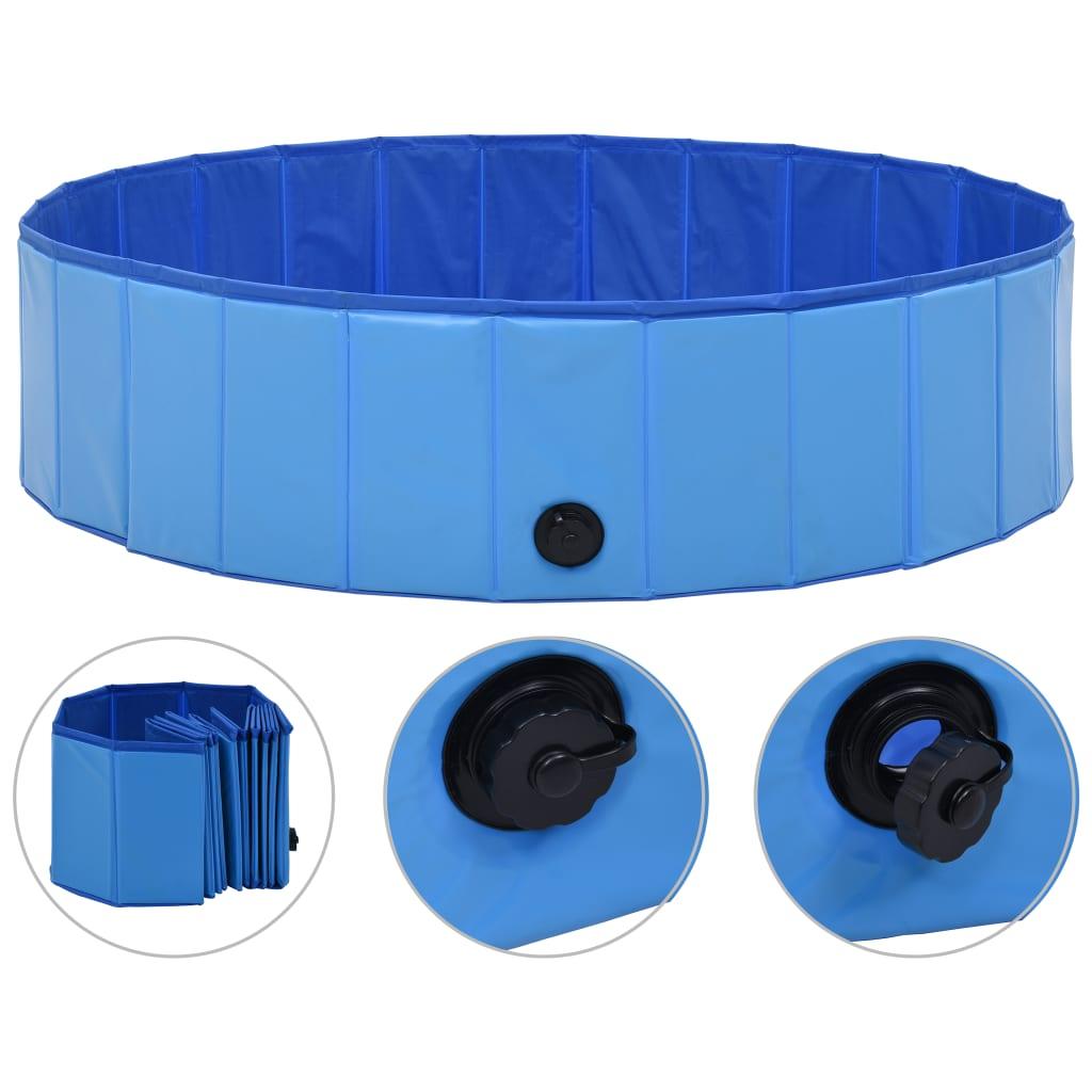 Foldable Dog Swimming Pool Blue 47.2"x11.8" PVC at Set Shop and Smile