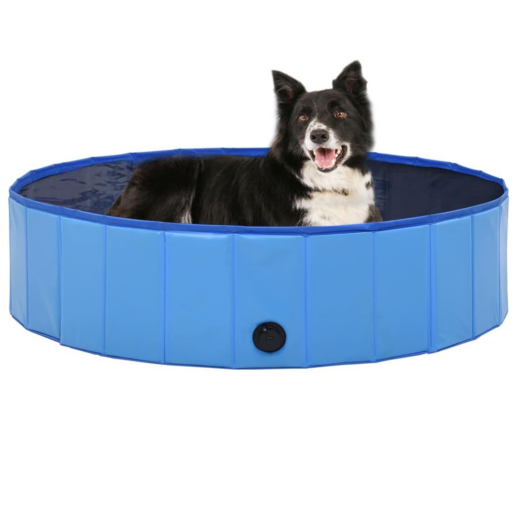 Foldable Dog Swimming Pool Blue 47.2"x11.8" PVC at Set Shop and Smile