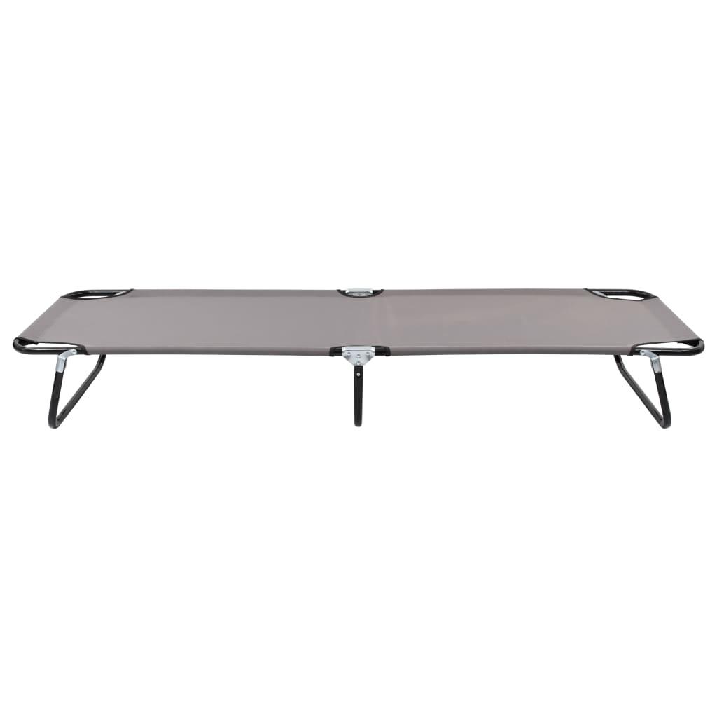 Folding Sun Lounger Gray Steel at Set Shop and Smile