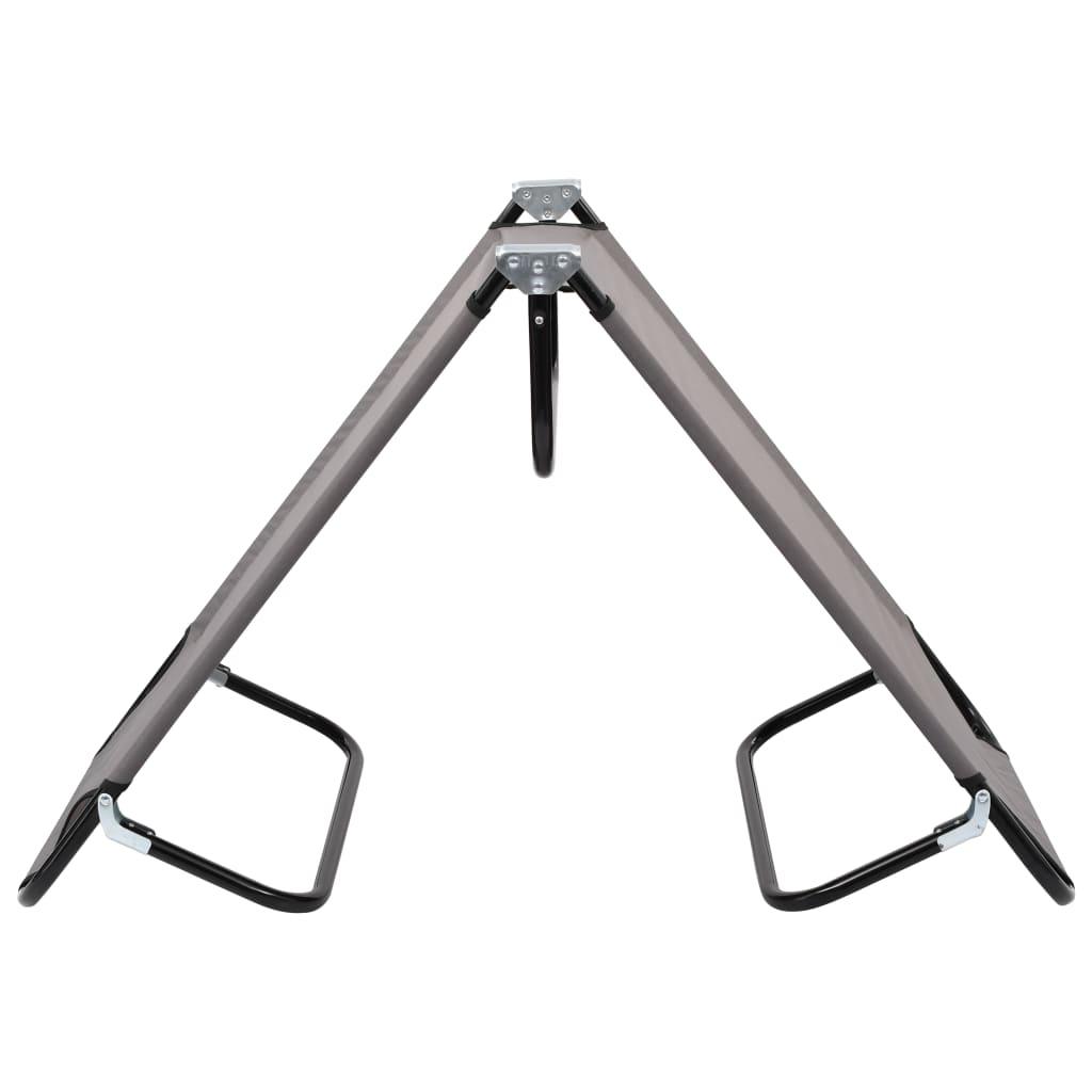 Folding Sun Lounger Gray Steel at Set Shop and Smile