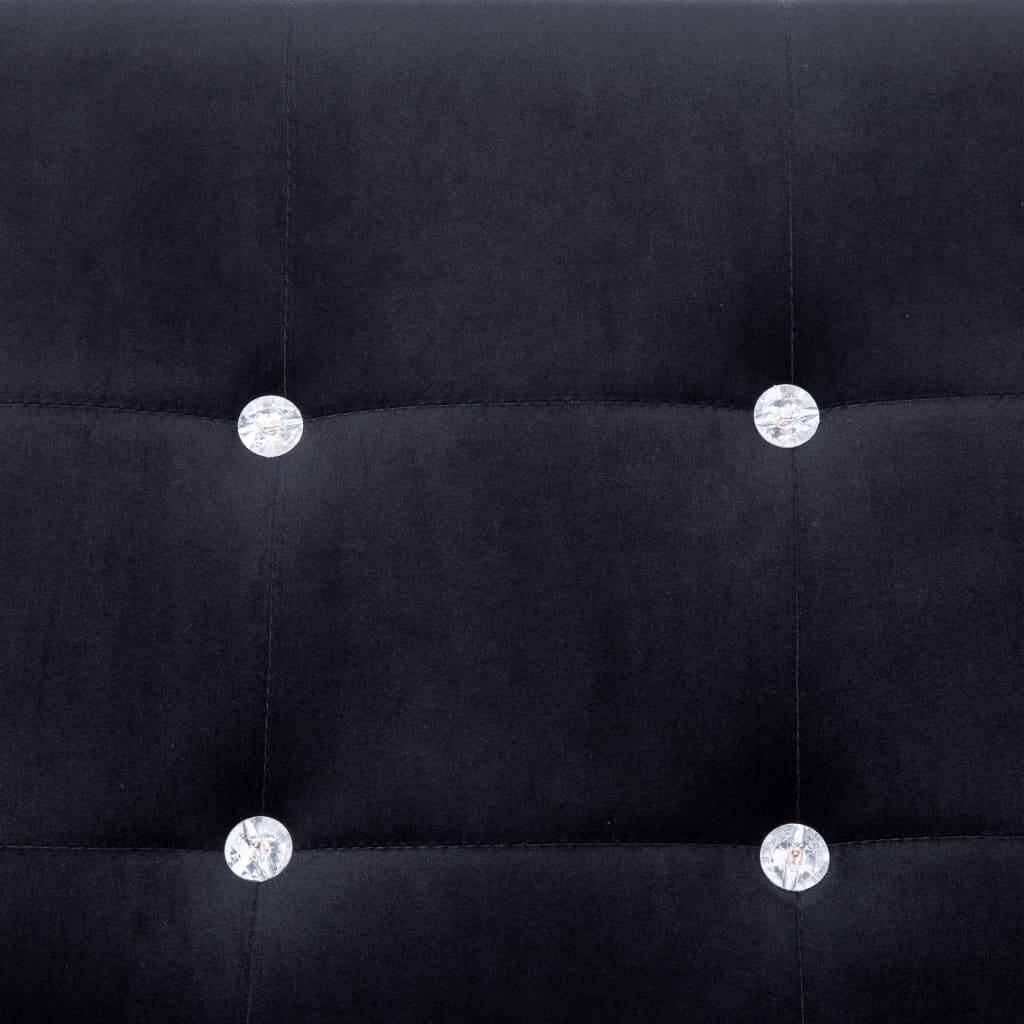 2-Seater Sofa with Armrests Black Chrome and Velvet at Set Shop and Smile
