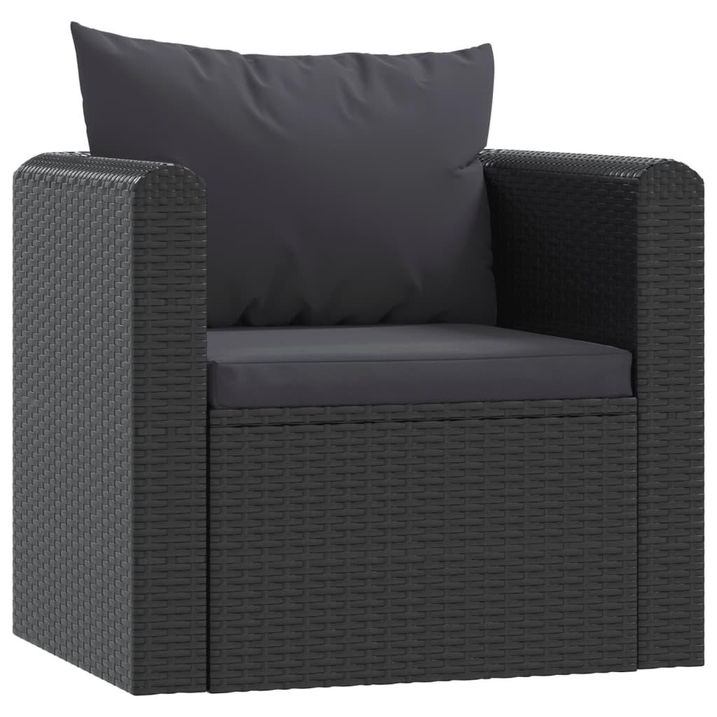 9 Piece Patio Lounge Set with Cushions Poly Rattan Black at Set Shop and Smile