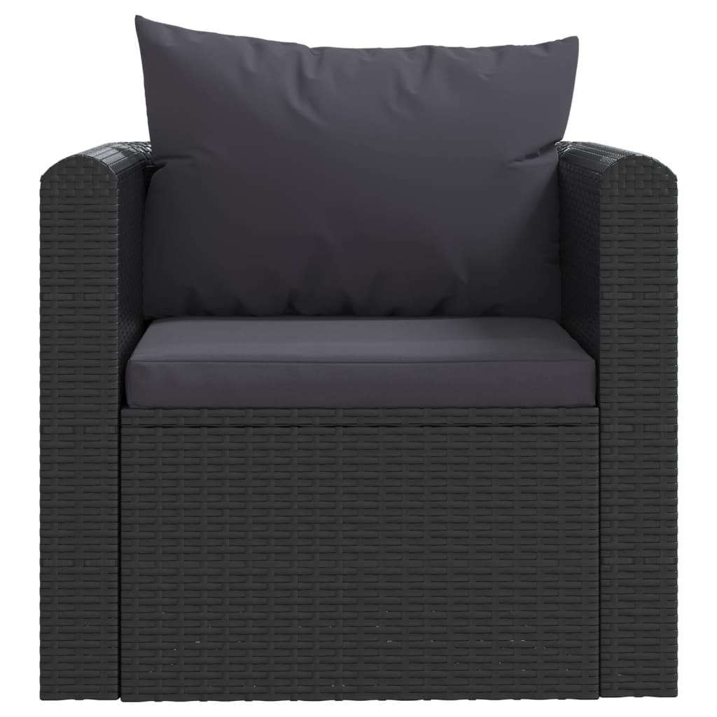 9 Piece Patio Lounge Set with Cushions Poly Rattan Black at Set Shop and Smile
