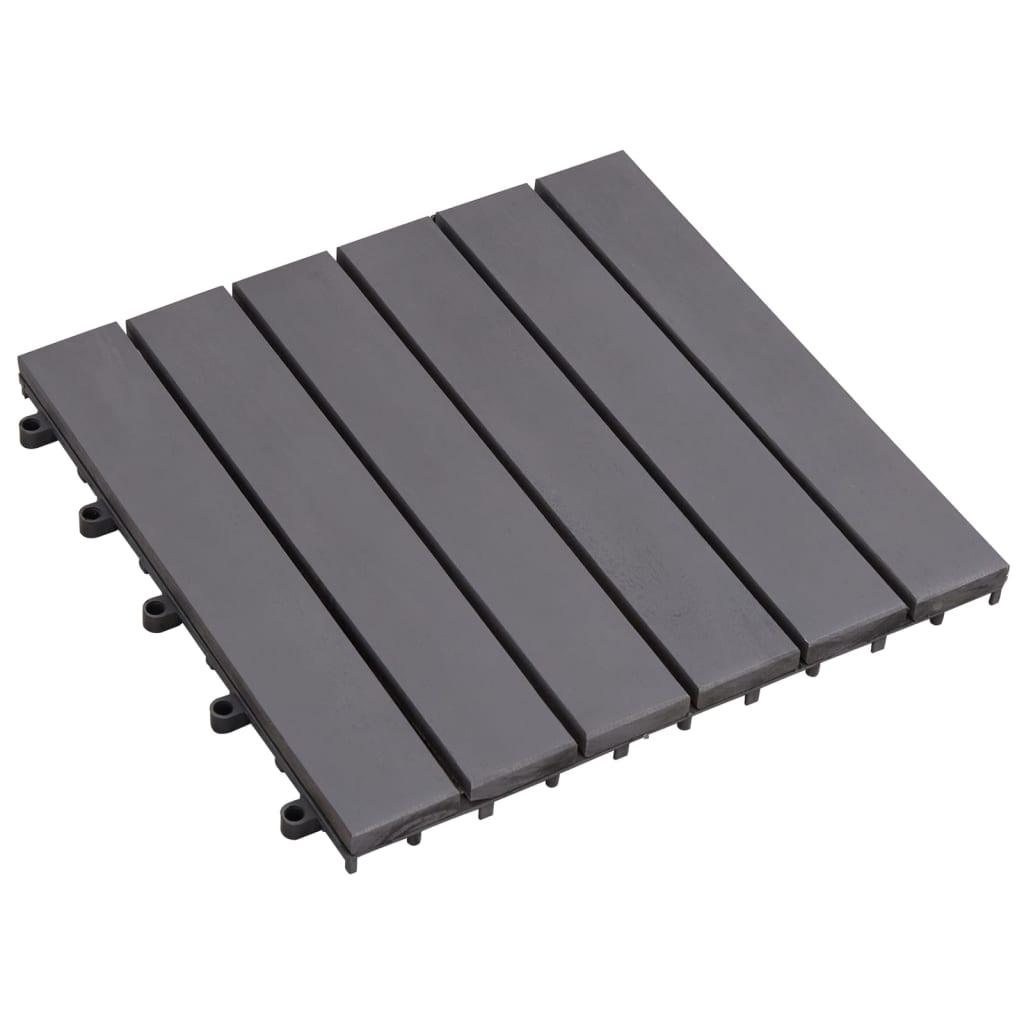 Decking Tiles 10 pcs Gray Wash 11.8"x11.8" Solid Acacia Wood at Set Shop and Smile