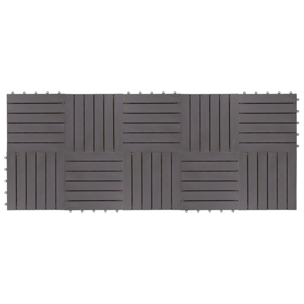 Decking Tiles 10 pcs Gray Wash 11.8"x11.8" Solid Acacia Wood at Set Shop and Smile
