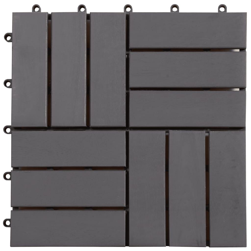 Decking Tiles 10 pcs Gray Wash 11.8"x11.8" Solid Acacia Wood at Set Shop and Smile