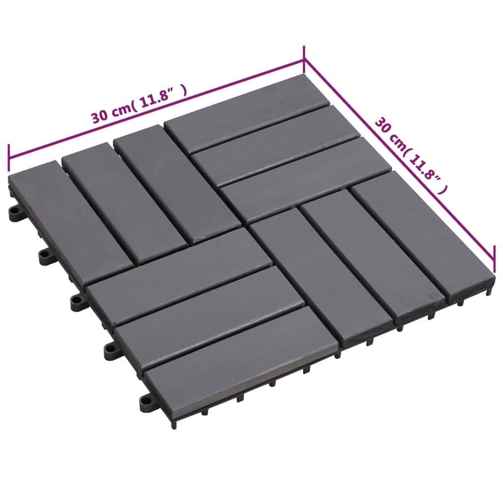 Decking Tiles 10 pcs Gray Wash 11.8"x11.8" Solid Acacia Wood at Set Shop and Smile