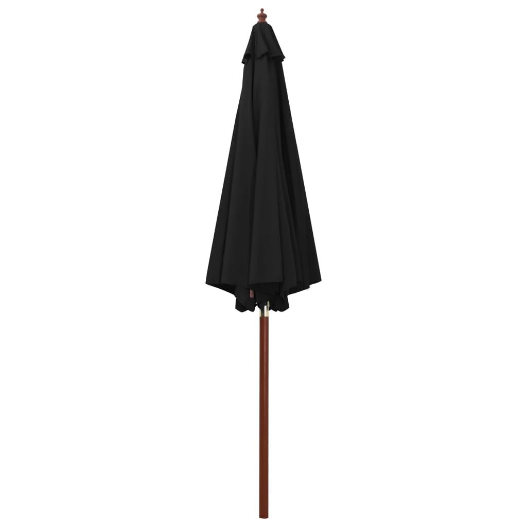 Parasol with Wooden Pole 118.1"x101.6" Black at Set Shop and Smile
