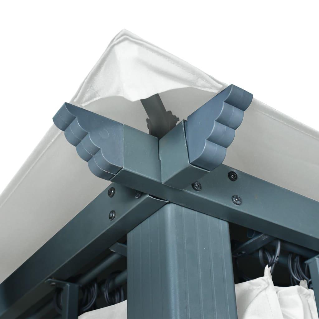 Gazebo with Curtain 157.5"x118.1" Cream Aluminum at Set Shop and Smile