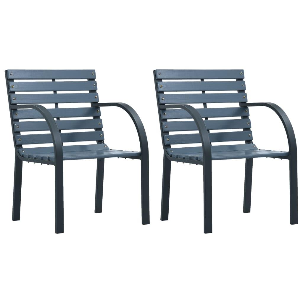 Patio Chairs 2 pcs Gray Wood at Set Shop and Smile