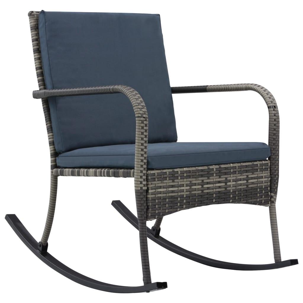 Garden Rocking Chair Poly Rattan Anthracite at Set Shop and Smile