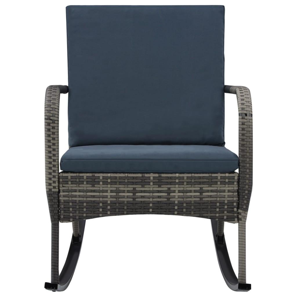 Garden Rocking Chair Poly Rattan Anthracite at Set Shop and Smile