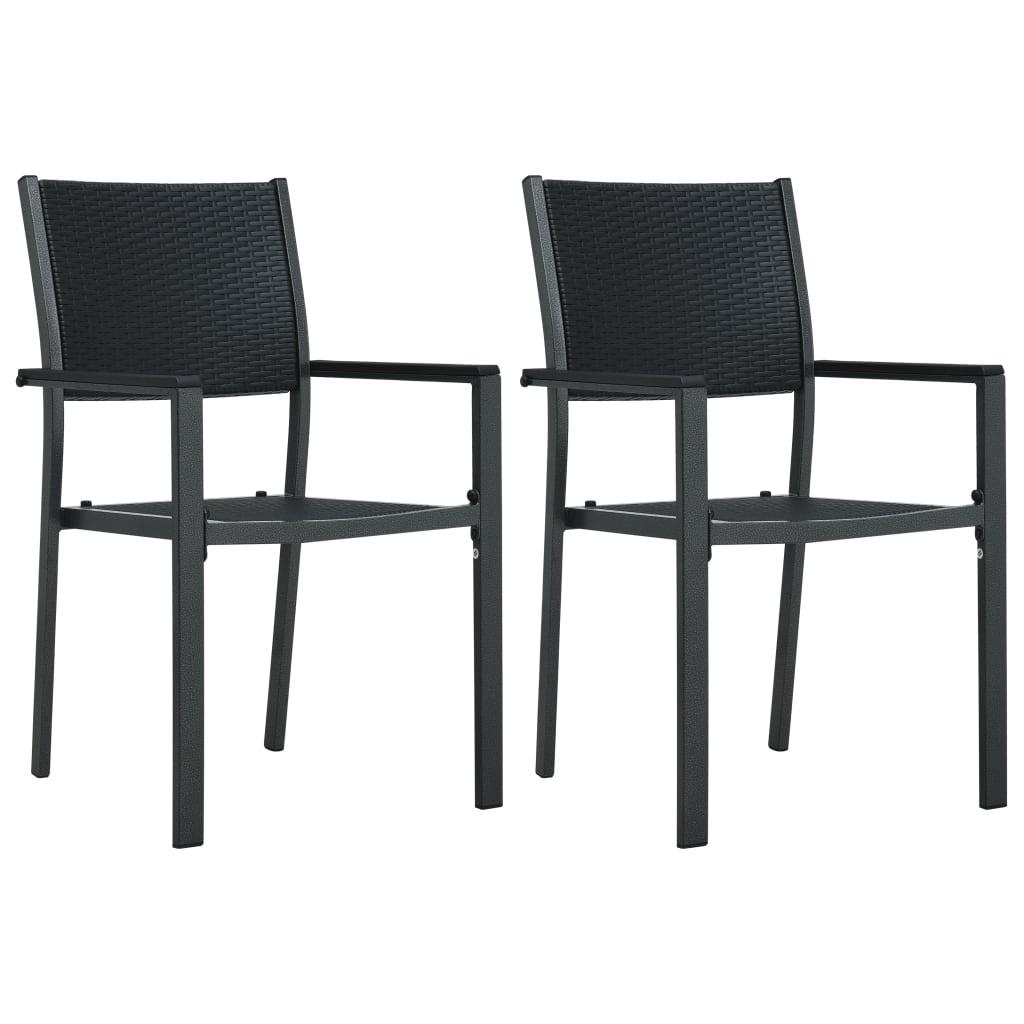 Patio Chairs 2 pcs Black Plastic Rattan Look at Set Shop and Smile