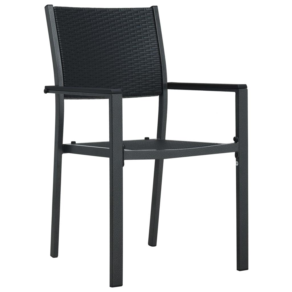 Patio Chairs 2 pcs Black Plastic Rattan Look at Set Shop and Smile