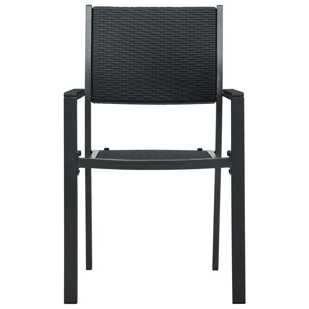 Patio Chairs 2 pcs Black Plastic Rattan Look at Set Shop and Smile