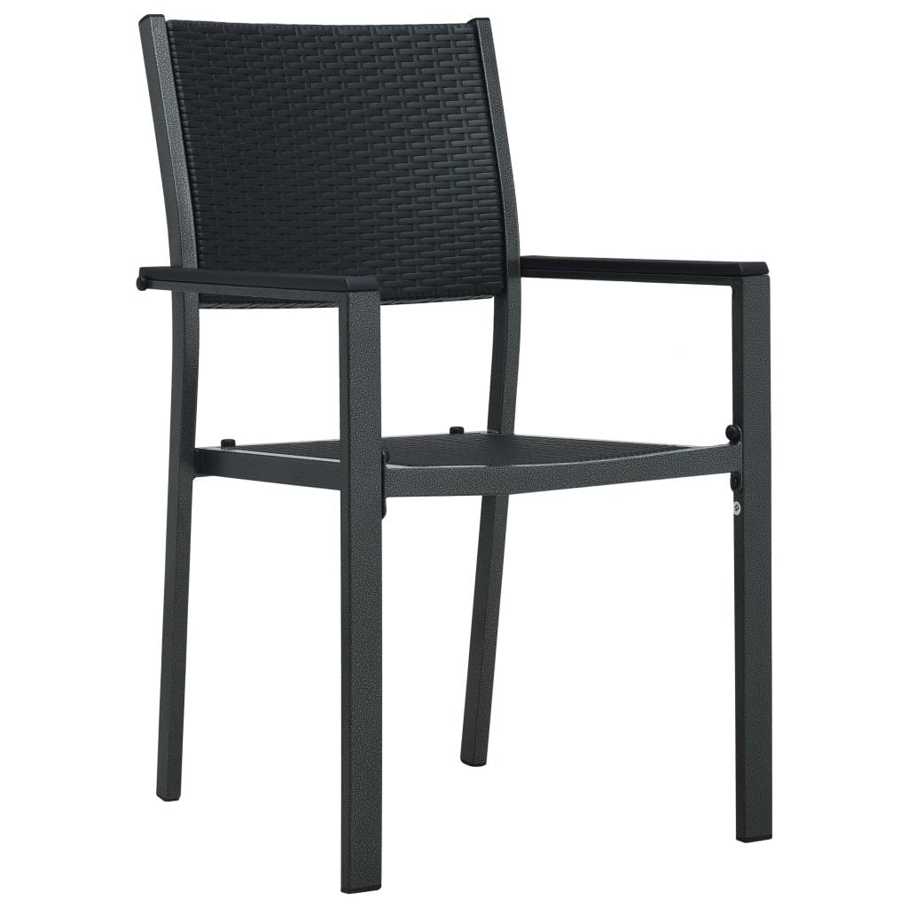 Patio Chairs 4 pcs Black Plastic Rattan Look at Set Shop and Smile