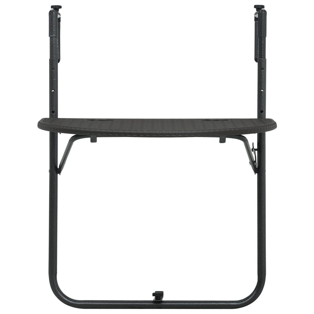 Hanging Balcony Table Brown 23.6"x25.2"x32.9" Plastic Rattan Look at Set Shop and Smile