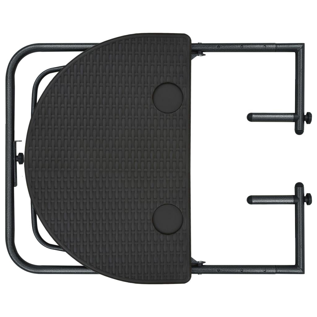 Hanging Balcony Table Brown 23.6"x25.2"x32.9" Plastic Rattan Look at Set Shop and Smile