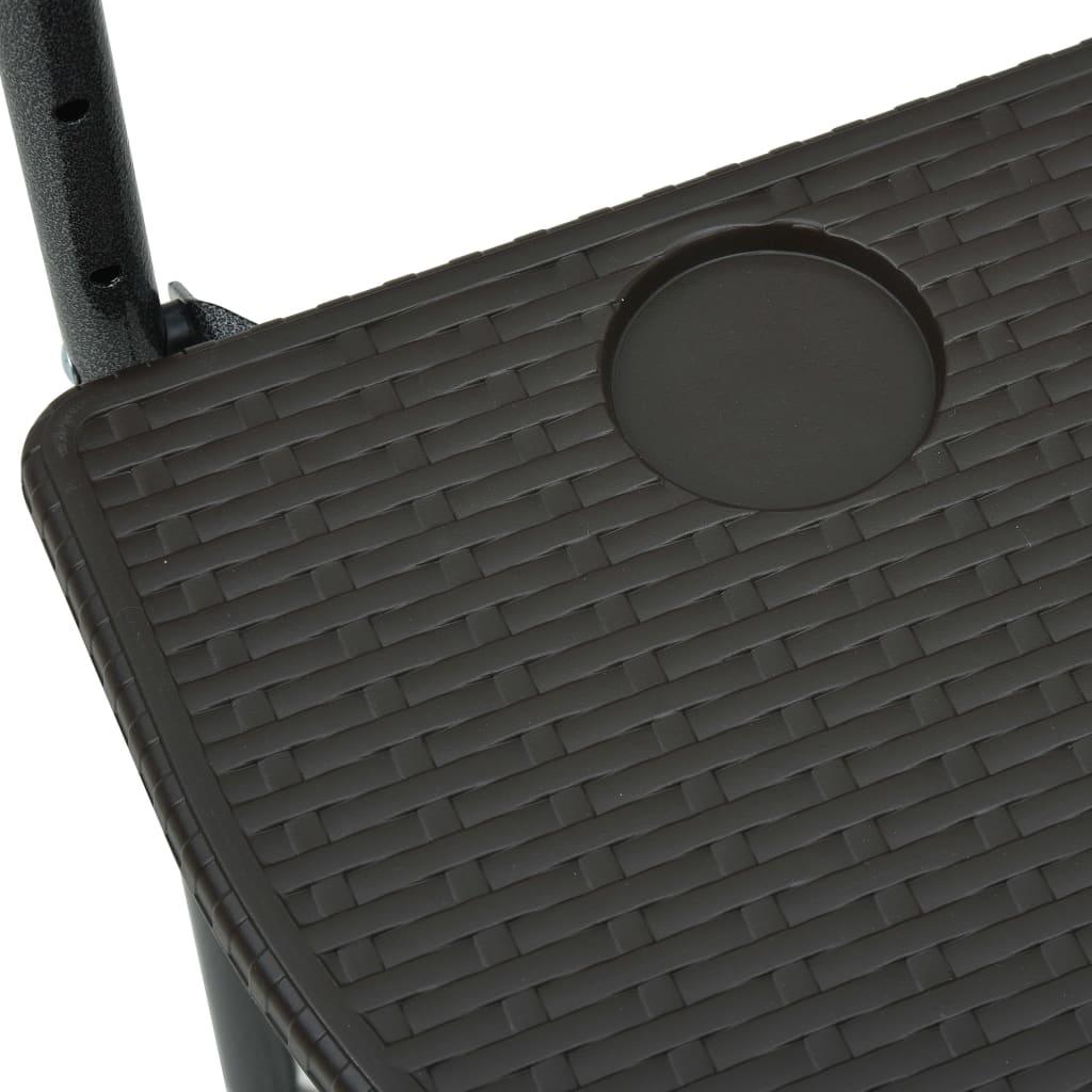 Hanging Balcony Table Brown 23.6"x25.2"x32.9" Plastic Rattan Look at Set Shop and Smile