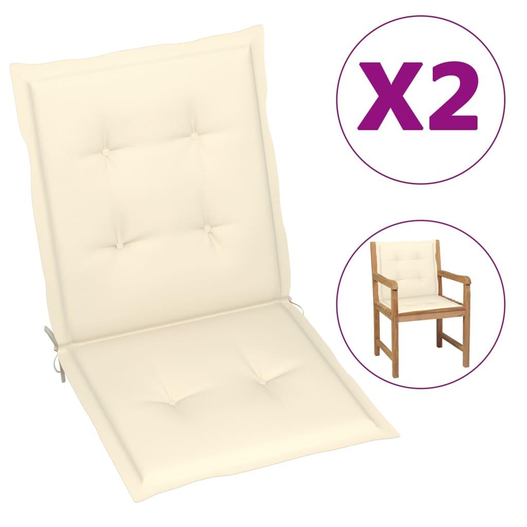 Garden Chair Cushions 2 pcs Cream 39.4"x19.7"x1.2" at Set Shop and Smile
