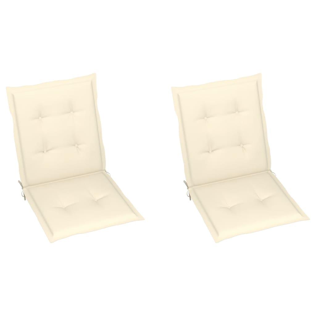 Garden Chair Cushions 2 pcs Cream 39.4"x19.7"x1.2" at Set Shop and Smile