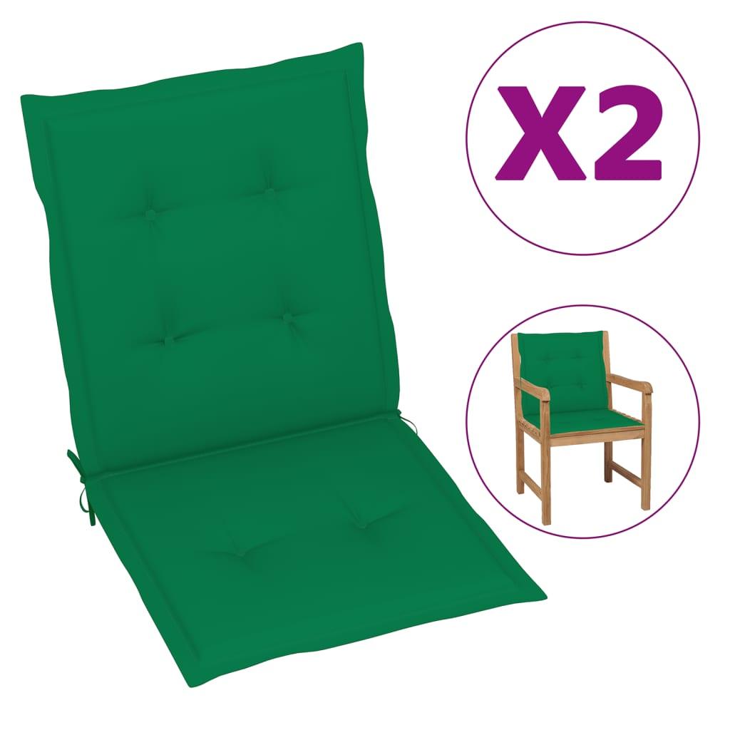 Garden Chair Cushions 2 pcs Green 39.4"x19.7"x1.2" at Set Shop and Smile