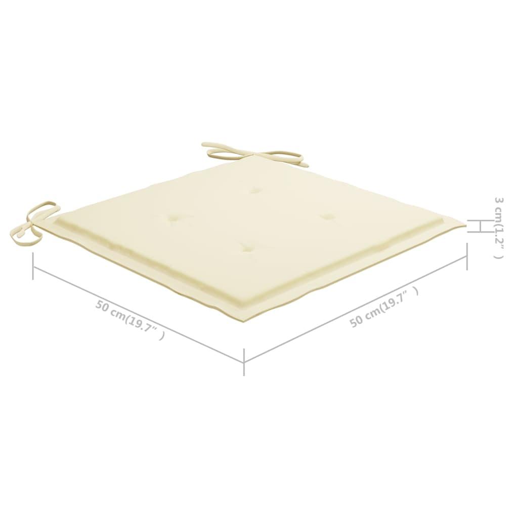 Garden Chair Cushions 2 pcs Cream 19.7"x19.7"x1.2" at Set Shop and Smile