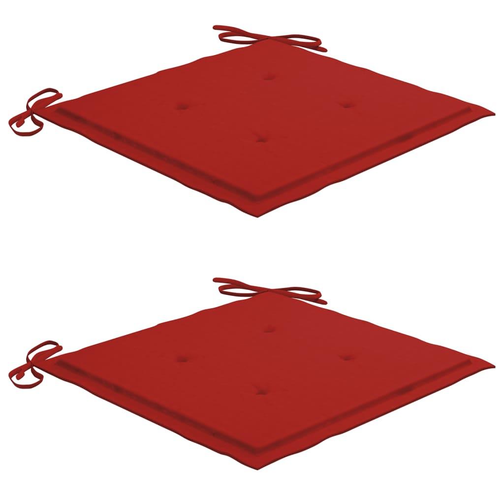 Garden Chair Cushions 2 pcs Red 19.7"x19.7"x1.2" at Set Shop and Smile
